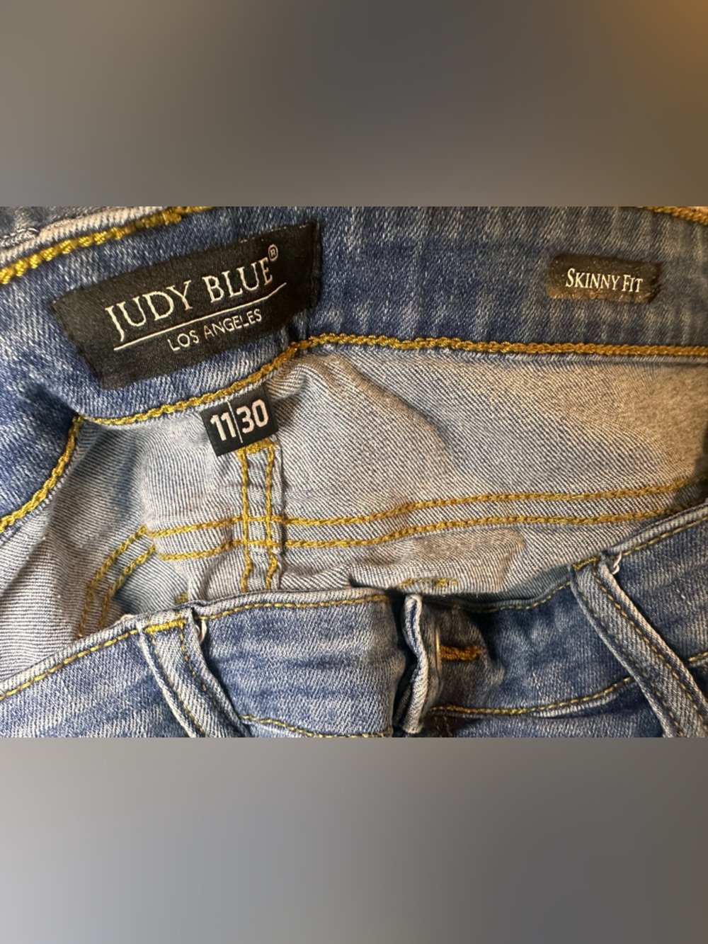 Judy Blue Distressed Animal Print Skinny Medium Blue Denim Jeans Size 11/30 - Picture 5 of 7